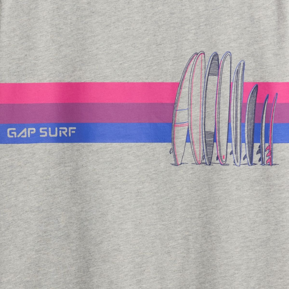 GAP - Polera Niño Gap Surfboards Manga Corta Gris