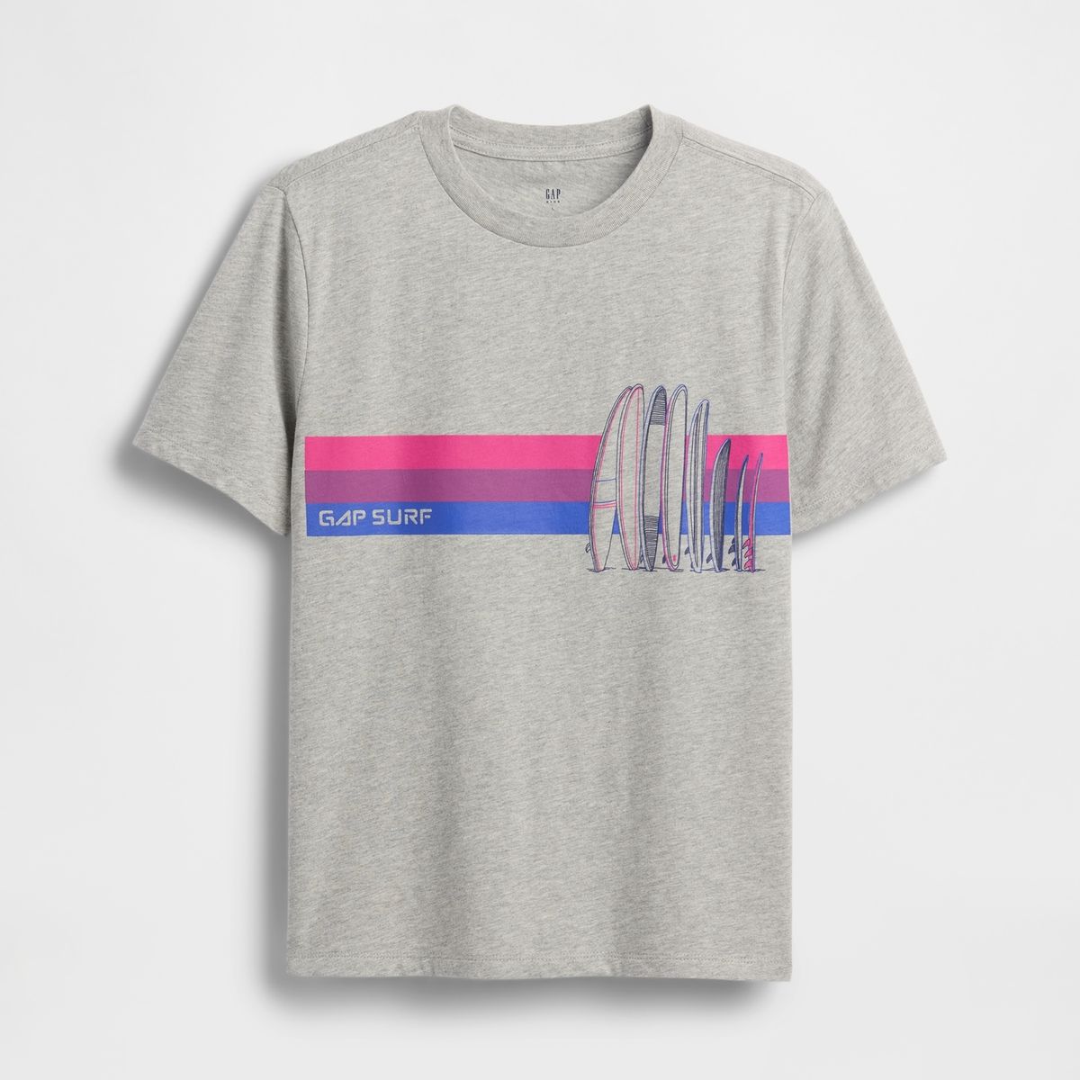 GAP - Polera Niño Surfboards Manga Corta Gris Gap