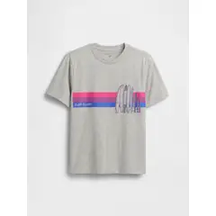 GAP - Polera Niño Surfboards Manga Corta Gris
