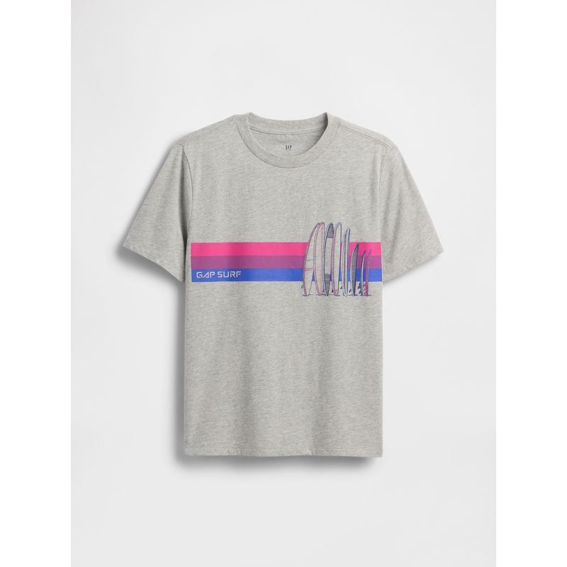 GAP - Polera Niño Surfboards Manga Corta Gris Gap