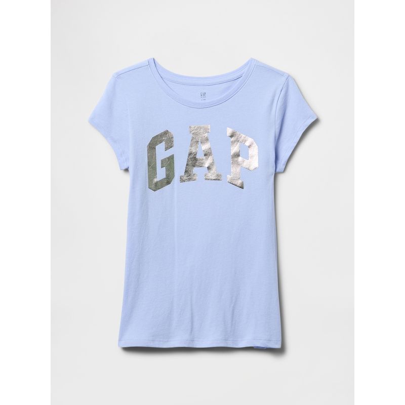 GAP - Polera Niña Logo Manga Corta Azul Gap