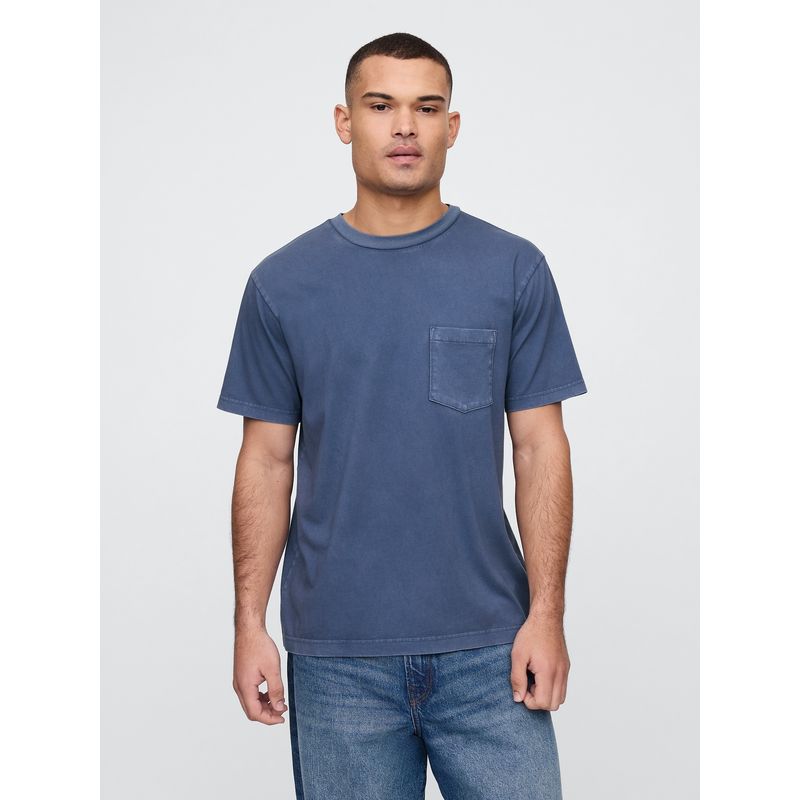 GAP - Polera Hombre Bolsillo Manga Corta Azul Gap