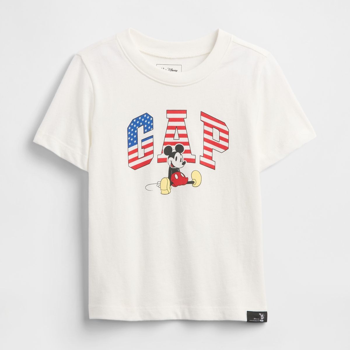 GAP - Polera Toddler Niño Logo Mickey Usa Manga Corta Blanco Gap