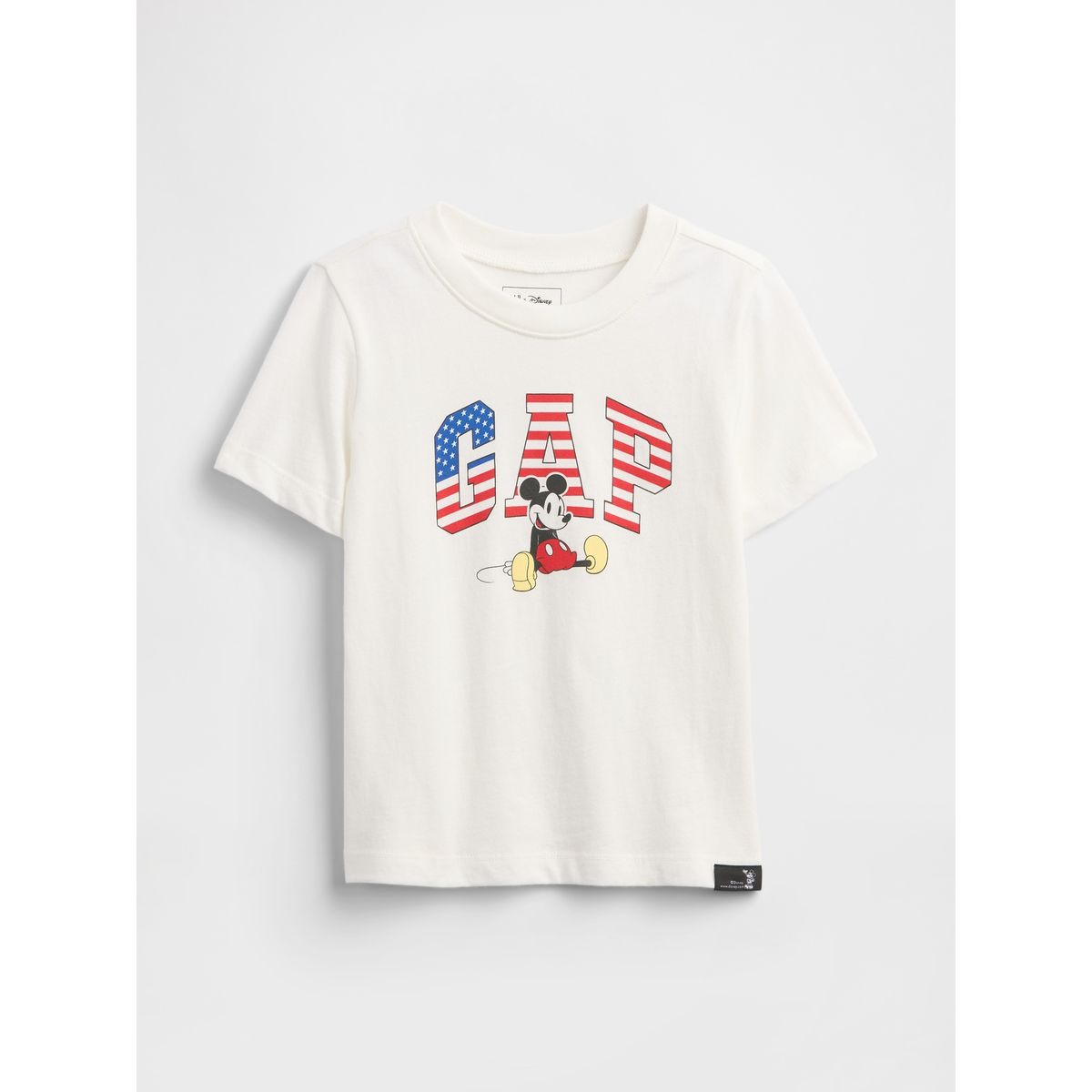 GAP - Polera Toddler Niño Logo Mickey Usa Manga Corta Blanco Gap