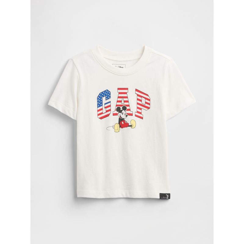 GAP - Polera Toddler Niño Logo Mickey Usa Manga Corta Blanco Gap
