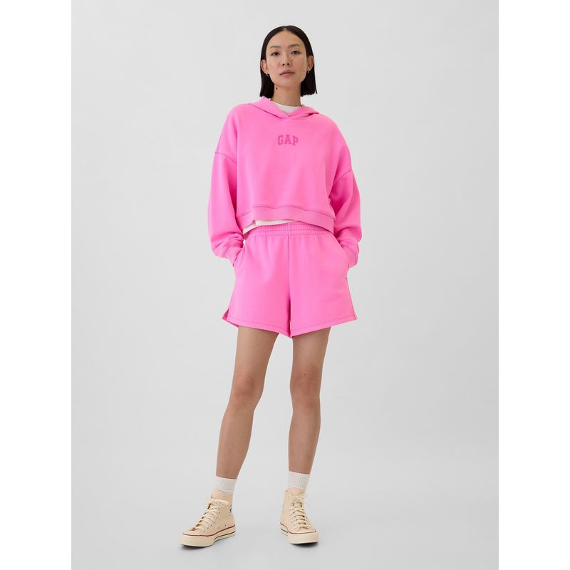 GAP - Polerón Mujer Logo Mini Cropped Sin Cierre Rosado Gap