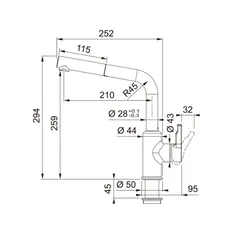 FRANKE - Grifería Monomando Urban Nozzle L-spout