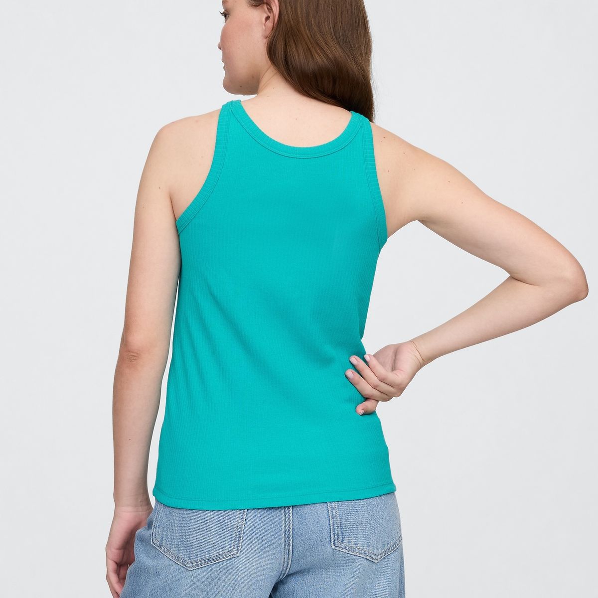 GAP - Polera Mujer Gap High Neck V25 2 Sin Manga Verde