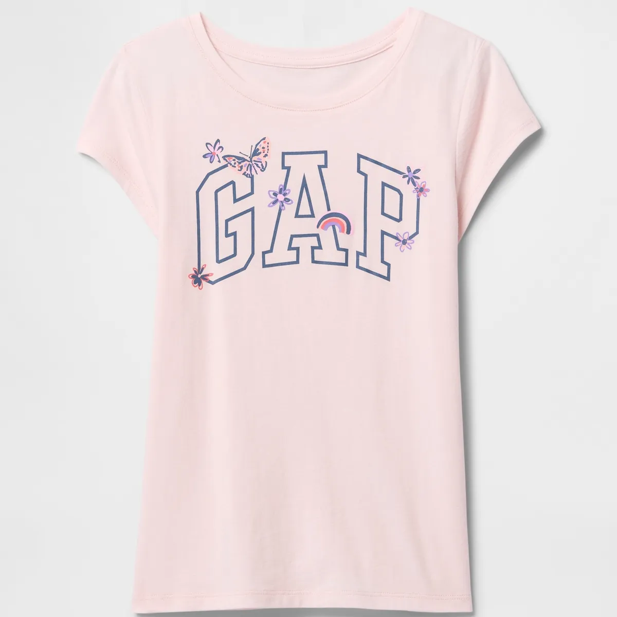 GAP - Polera Niña Logo Manga Corta Rosado Gap