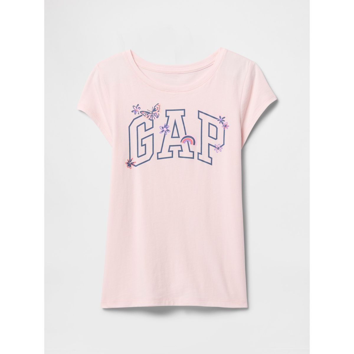 GAP - Polera Niña Logo Manga Corta Rosado Gap