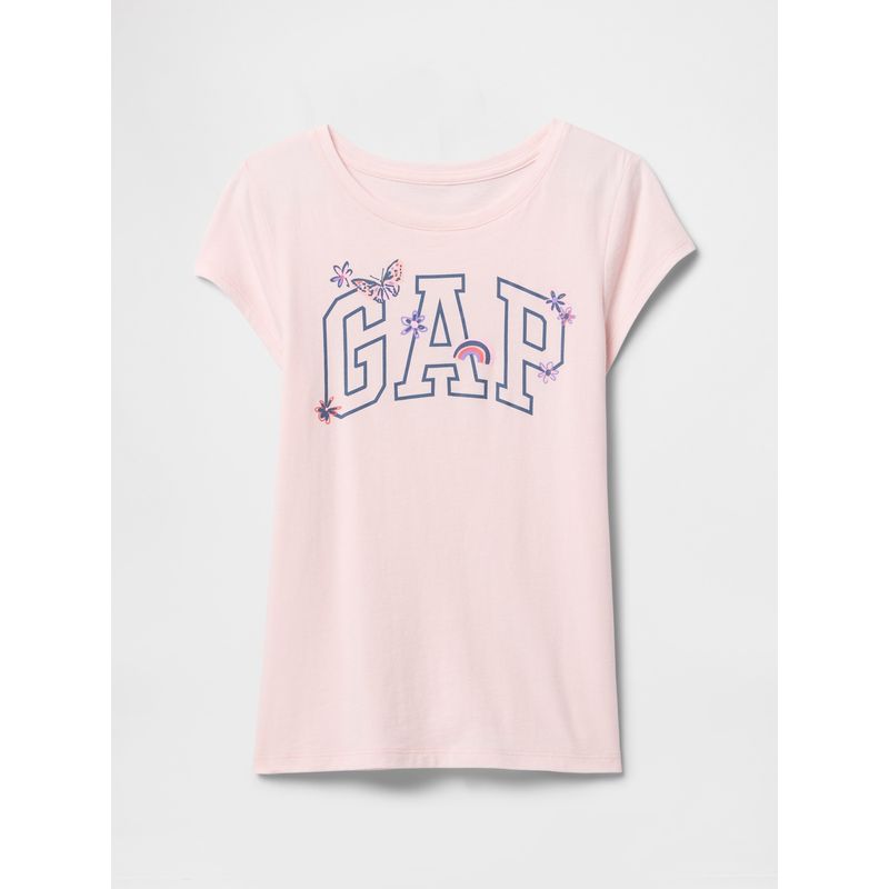 GAP - Polera Niña Logo Manga Corta Rosado Gap