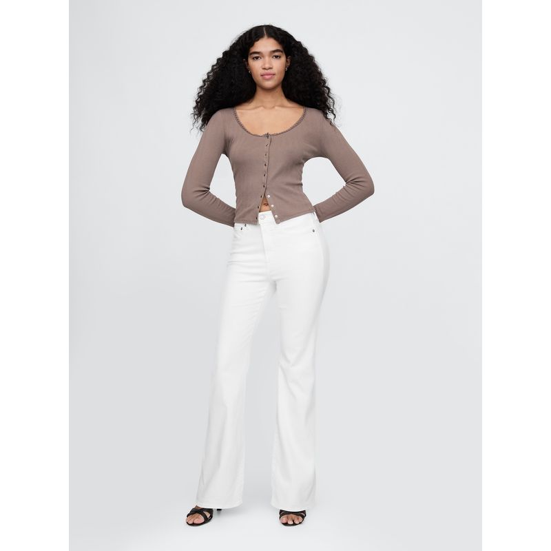 GAP - Jeans Mujer Flare 70S Patch Blanco Gap