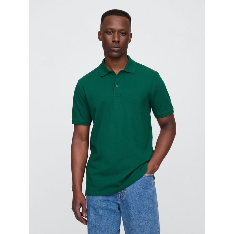 GAP - Polera Hombre Piqué Sólida Manga Corta Verde Gap