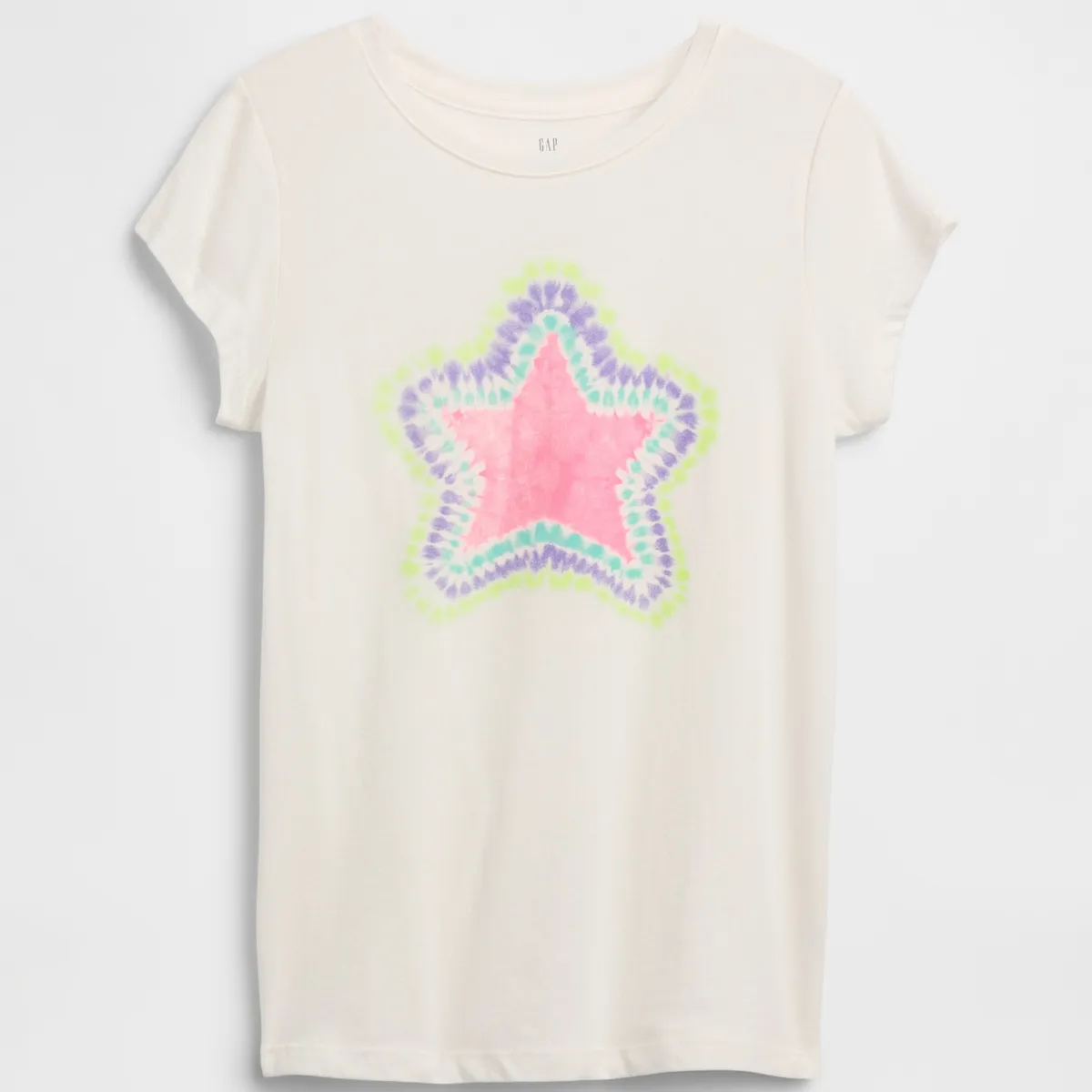 GAP - Polera Niña Star V25 Manga Corta Blanco Gap