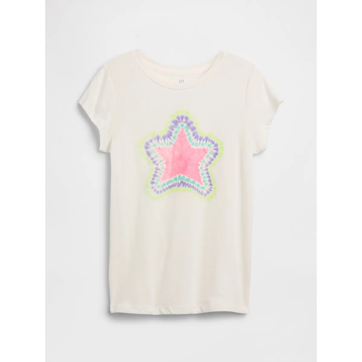 GAP - Polera Niña Star V25 Manga Corta Blanco Gap