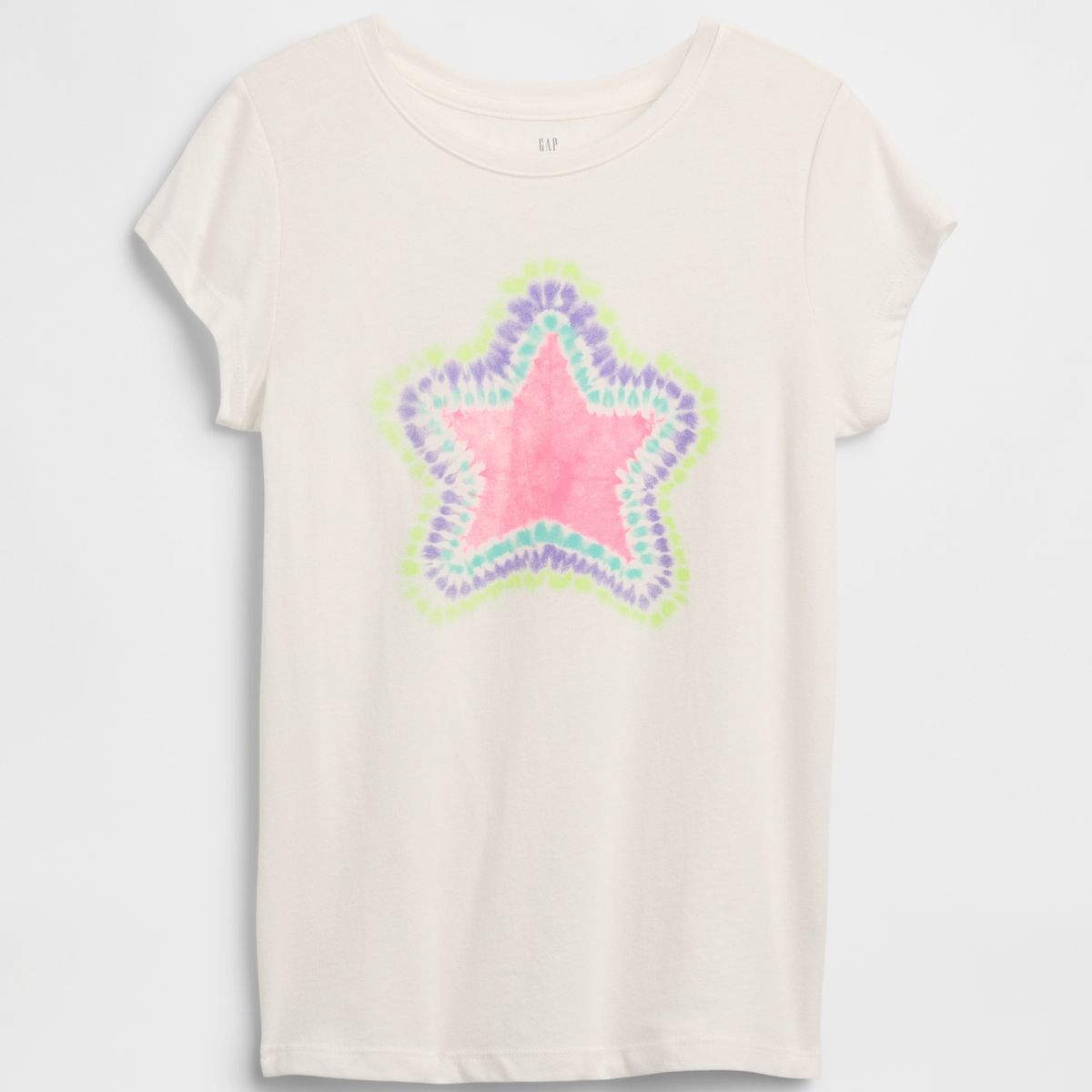 GAP - Polera Niña Star V25 Manga Corta Blanco Gap