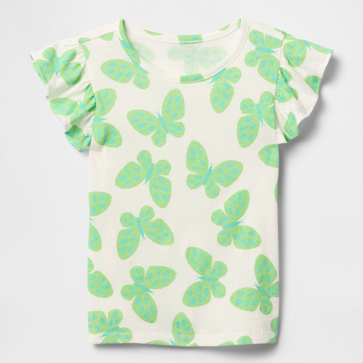 GAP - Polera Toddler Niña Print Vuelos Manga Corta Verde Gap