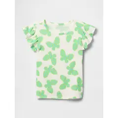 GAP - Polera Toddler Niña Print Vuelos Manga Corta Verde