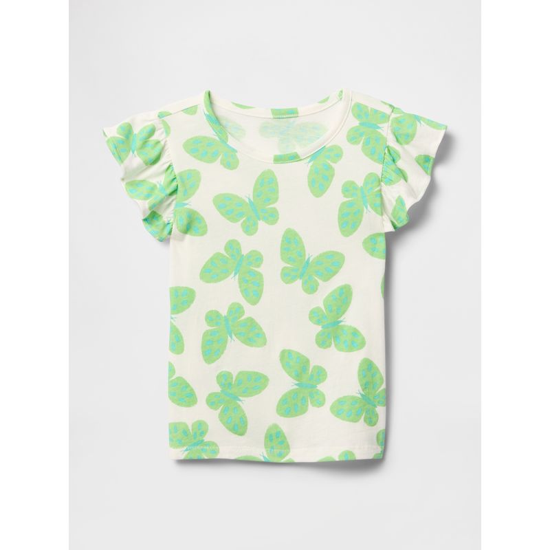GAP - Polera Toddler Niña Print Vuelos Manga Corta Verde Gap