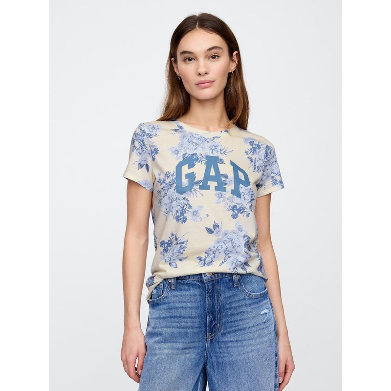 GAP - Polera Mujer Classic Manga Corta Azul Gap