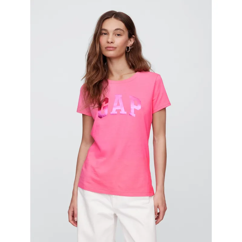 GAP - Polera Mujer Logo Shine Manga Corta Rosado Gap