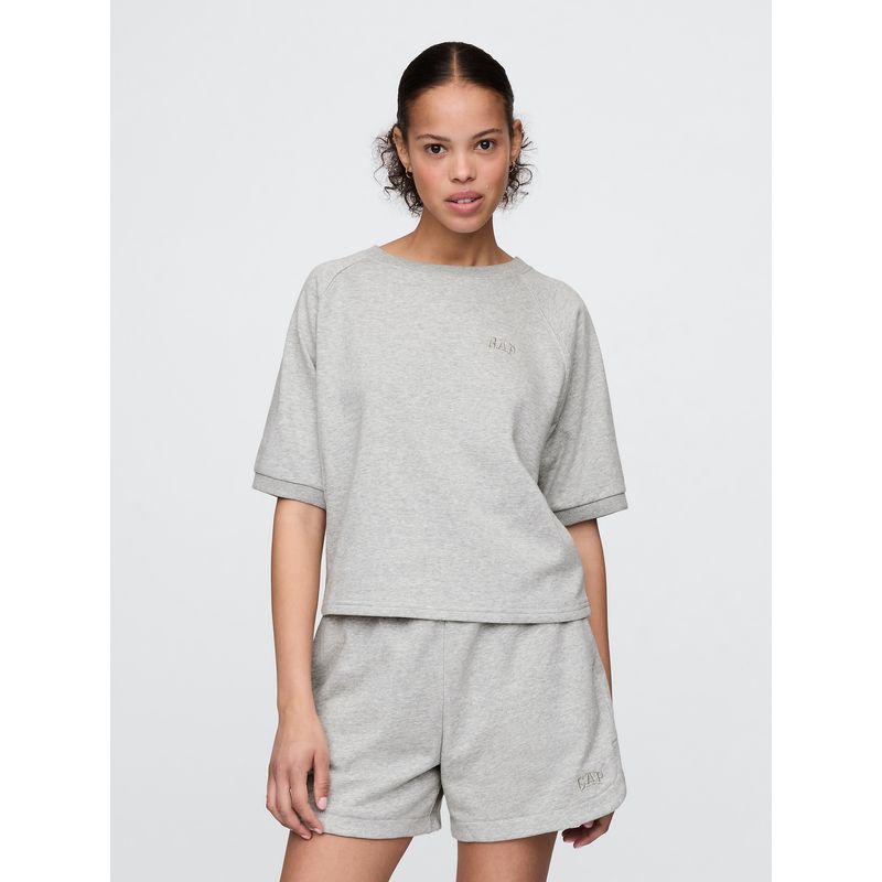 GAP - Polera Mujer Logo Terry Sin Manga Gris Gap