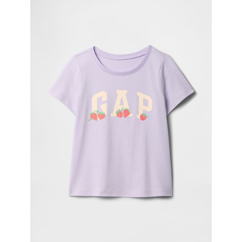 GAP - Polera Toddler Niña Logo Strawberries Manga Corta Lila Gap