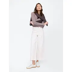 GAP - Jeans Mujer Wide-Leg Cropped Solid Blanco
