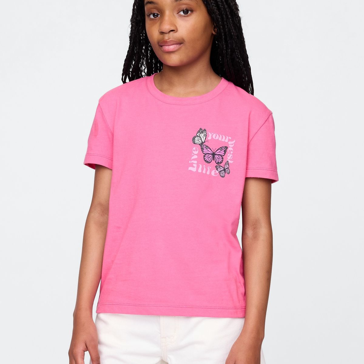 GAP - Polera Niña Best Life Manga Corta Rosado Gap