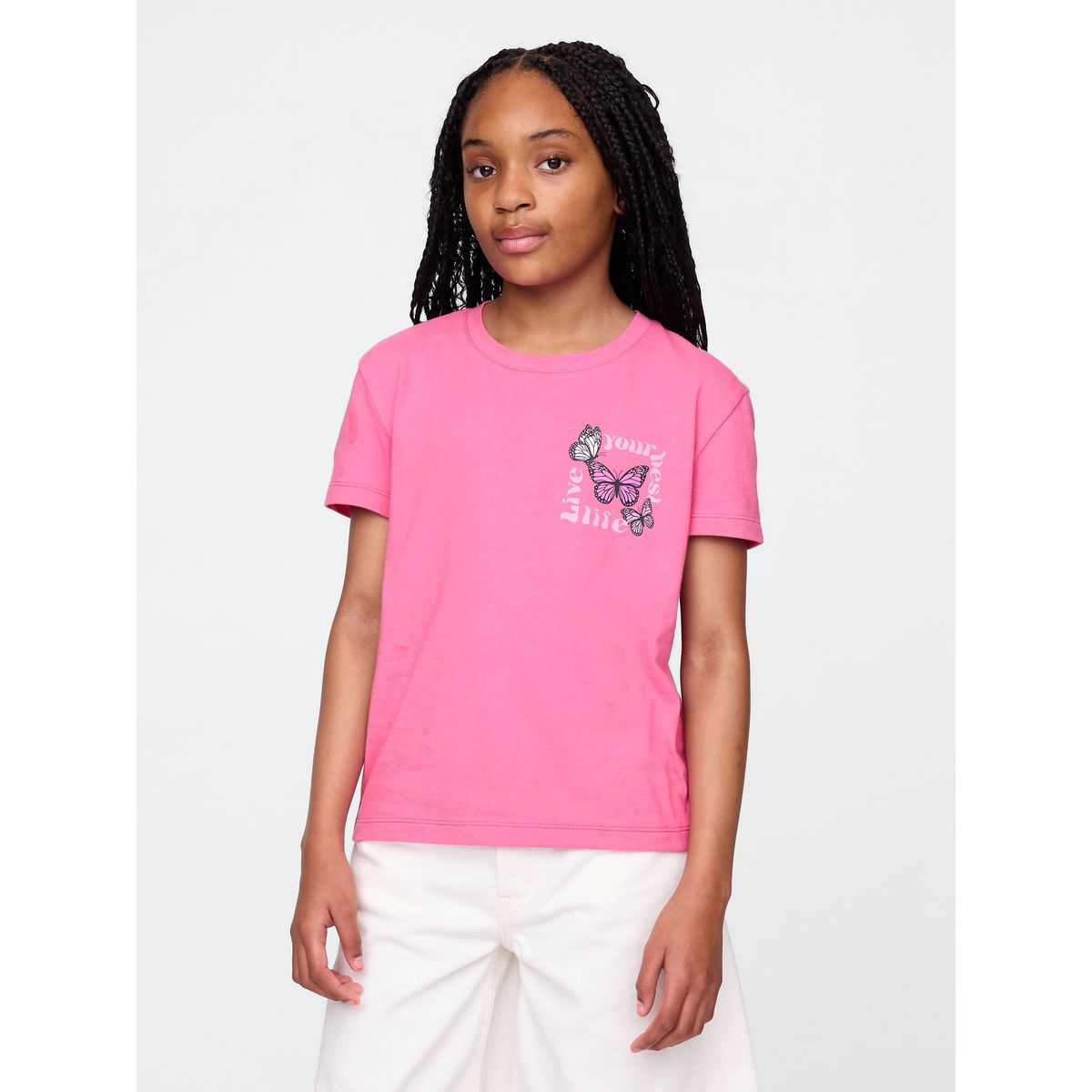 GAP - Polera Niña Best Life Manga Corta Rosado Gap
