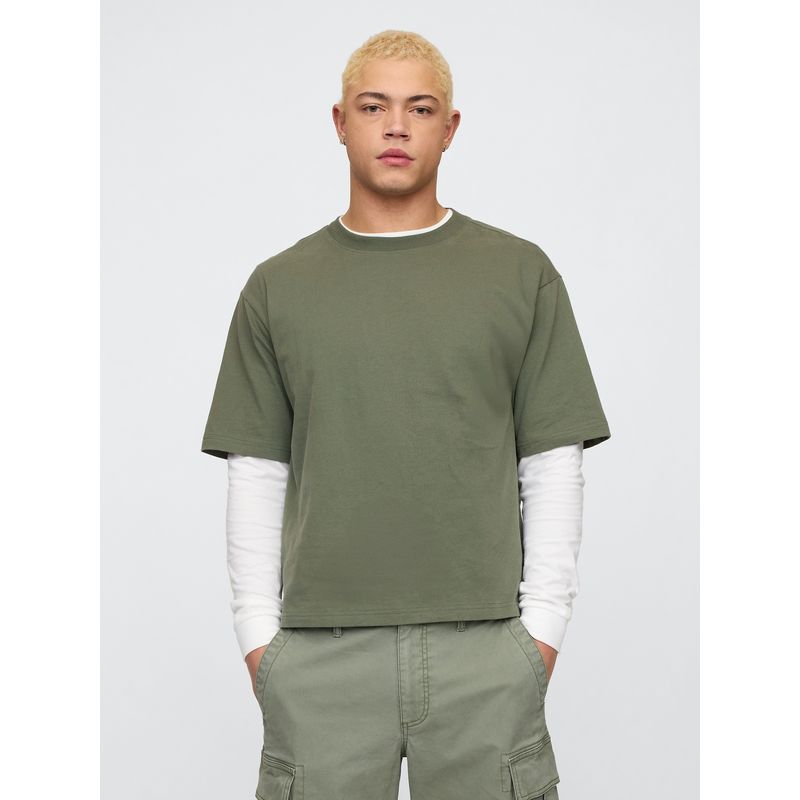 GAP - Polera Hombre Vintage Boxy Manga Corta Verde Gap