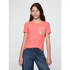GAP - Polera Niña Wild Flowers Manga Corta Naranjo
