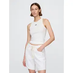 GAP - Polera Mujer Logo Halter Rib Sin Manga Blanco