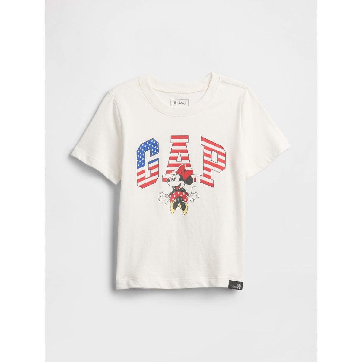 GAP - Polera Toddler Niña Minnie USA Manga Corta Blanco Gap