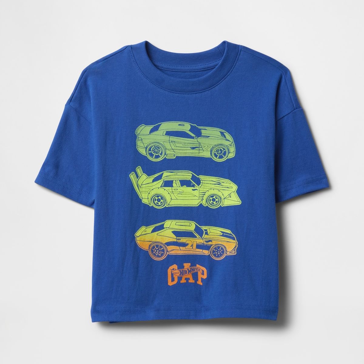 GAP - Polera Toddler Niño Hot Wheels Oversized Manga Corta Azul Gap
