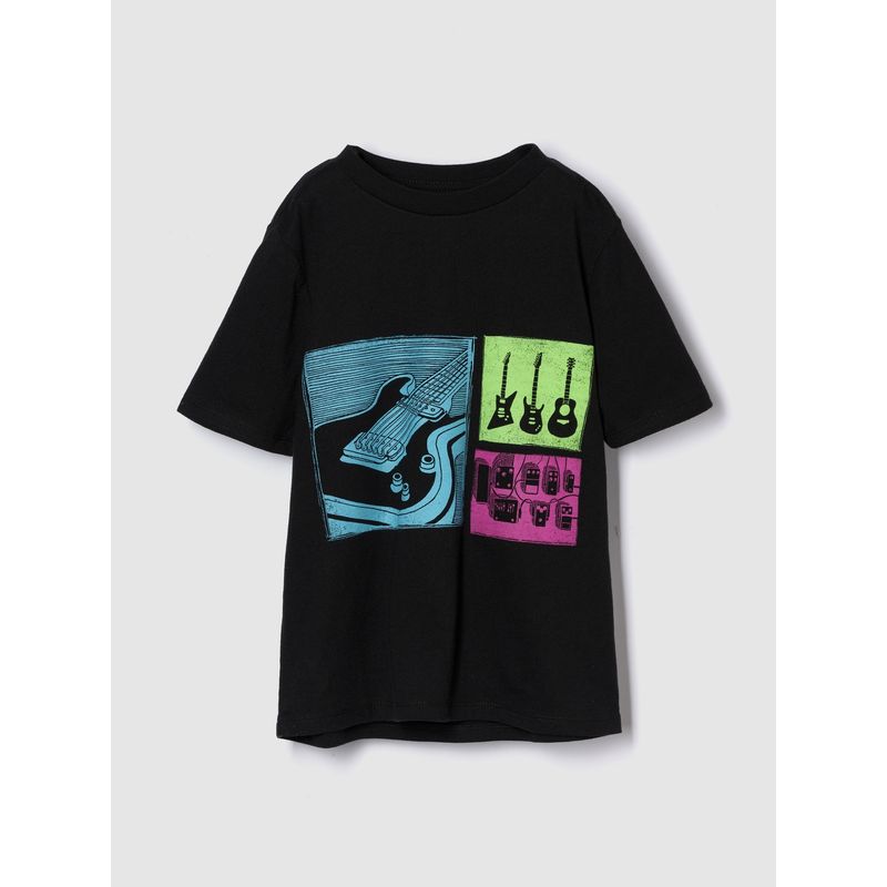 GAP - Polera Niño Guitars Manga Corta Negro Gap