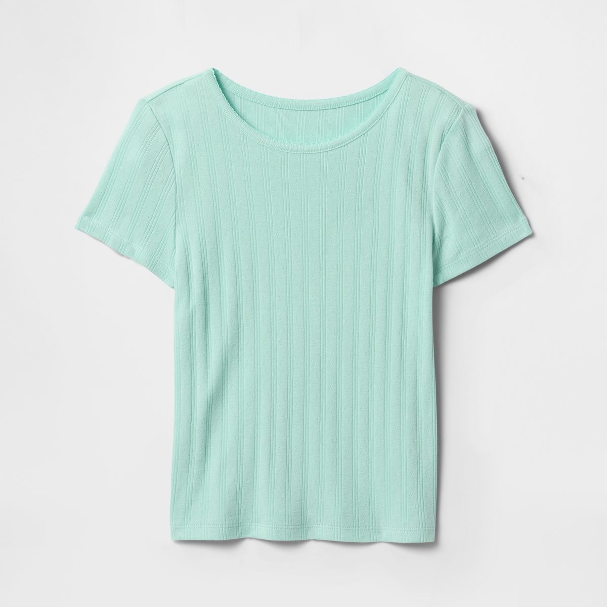 GAP - Polera Niña Gap Pointelle Manga Corta Verde