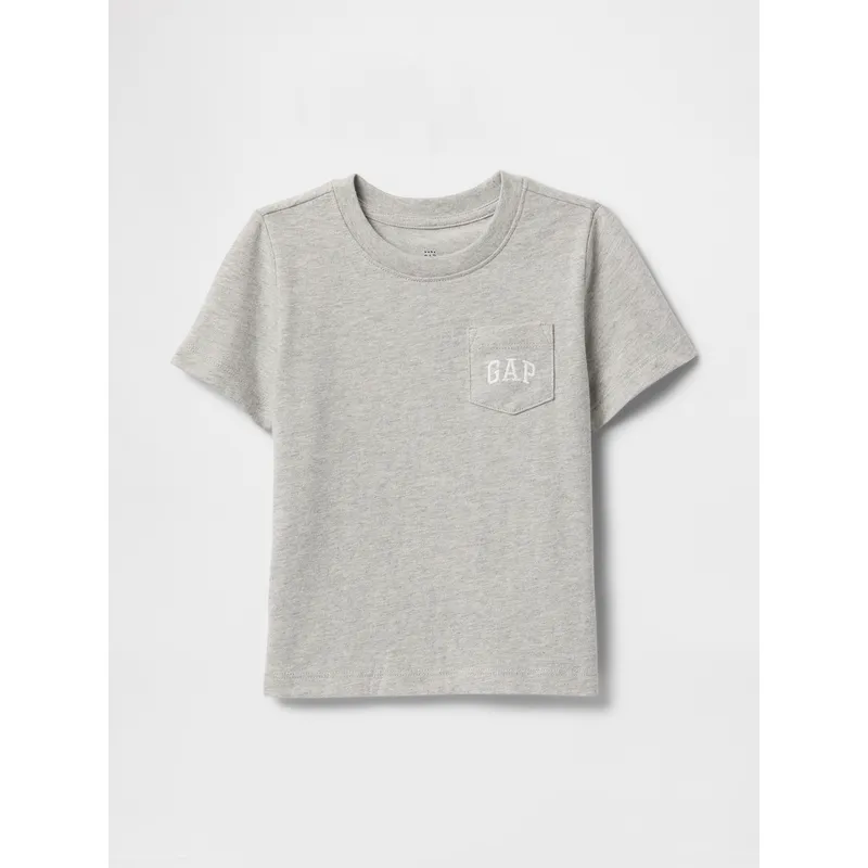 GAP - Polera Toddler Niño Logo Pocket Manga Corta Gris Gap