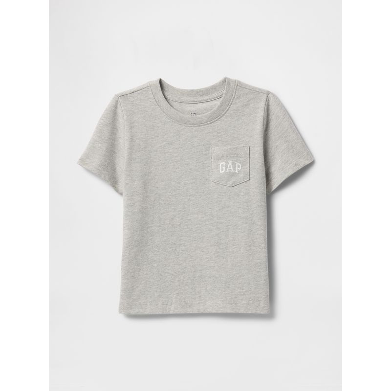 GAP - Polera Toddler Niño Logo Pocket Manga Corta Gris Gap