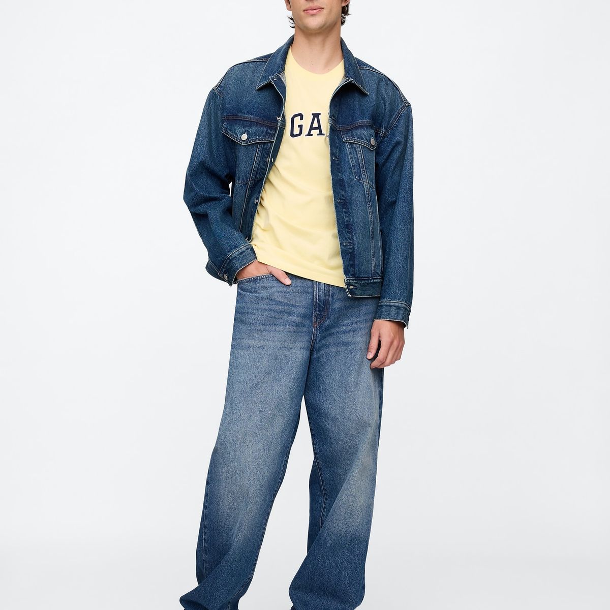 GAP - Polera Hombre Logo Medium Manga Corta Amarillo Gap