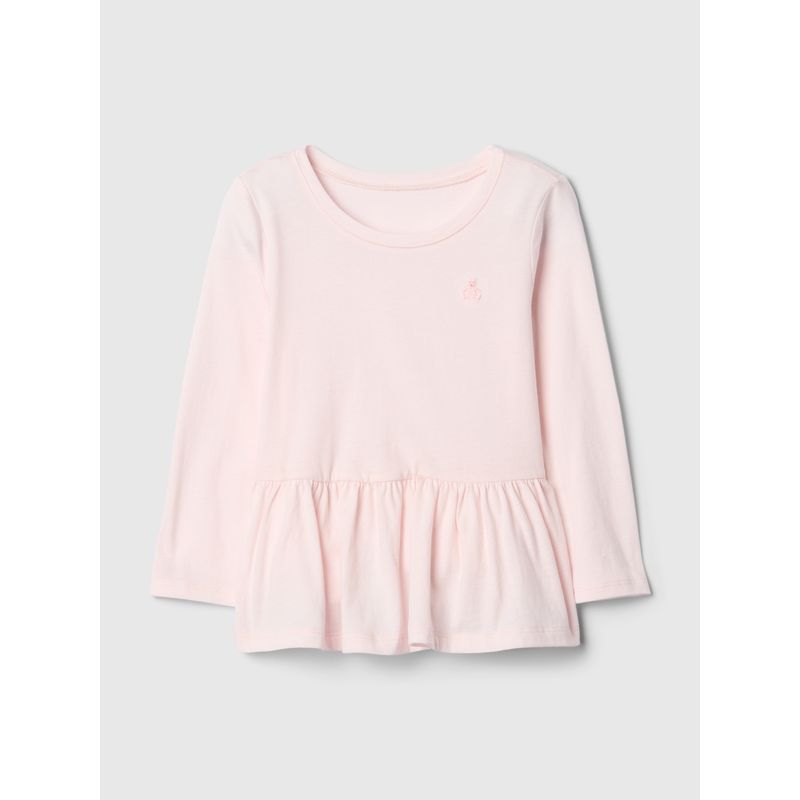 GAP - Polera Toddler Niña Peplum Manga Larga Rosado Gap