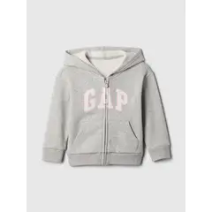 GAP - Polerón Toddler Niña Logo Con Cierre Gris