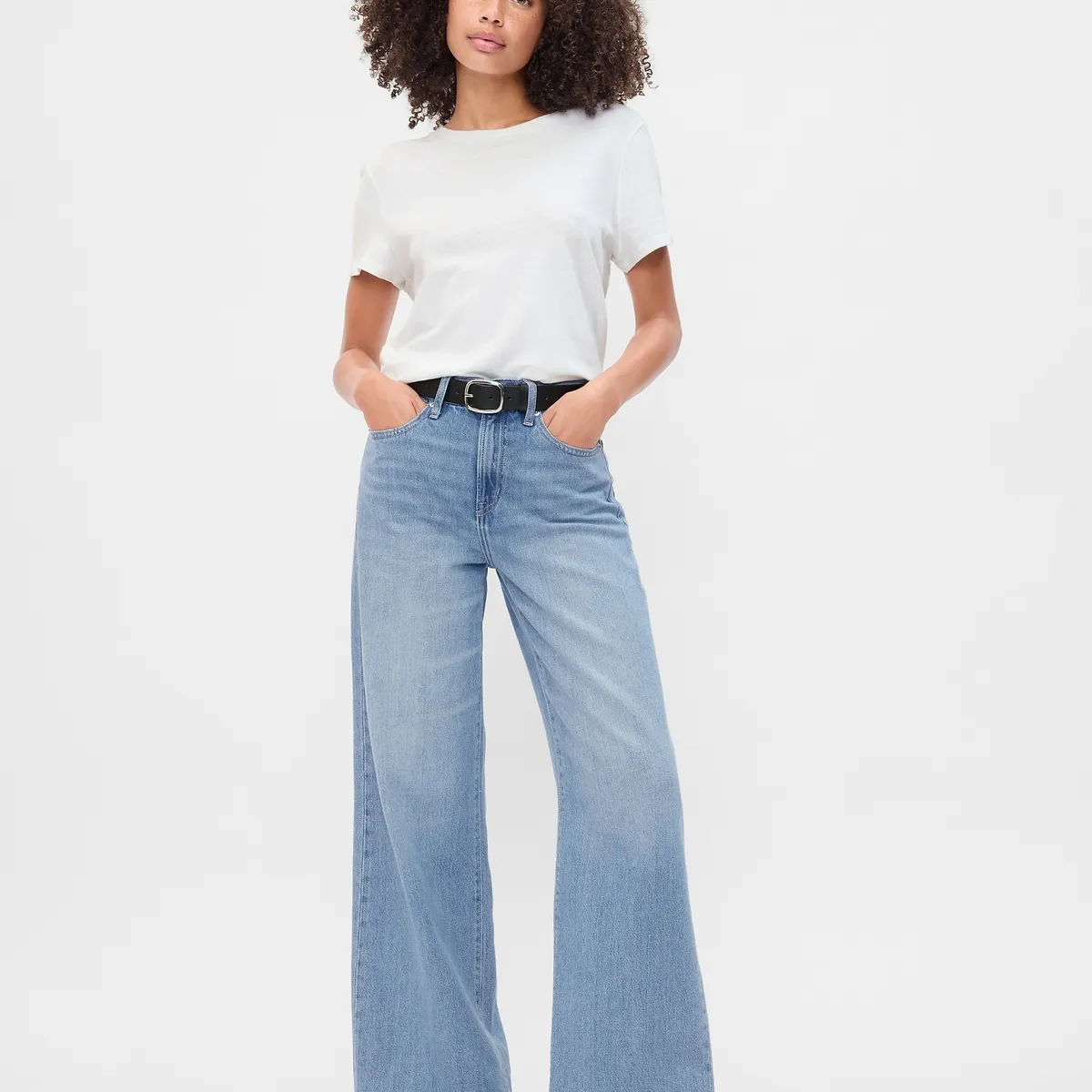 GAP - Jeans Mujer Wide-Leg Bergie Azul Gap