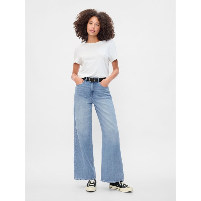 GAP - Jeans Mujer Wide-Leg Bergie Azul Gap