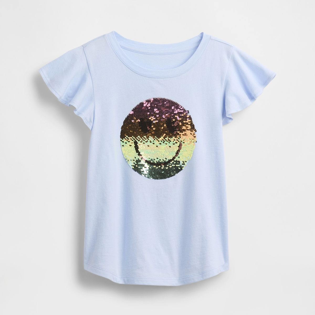 GAP - Polera Niña Flippy-Sequin Manga Corta Azul Gap