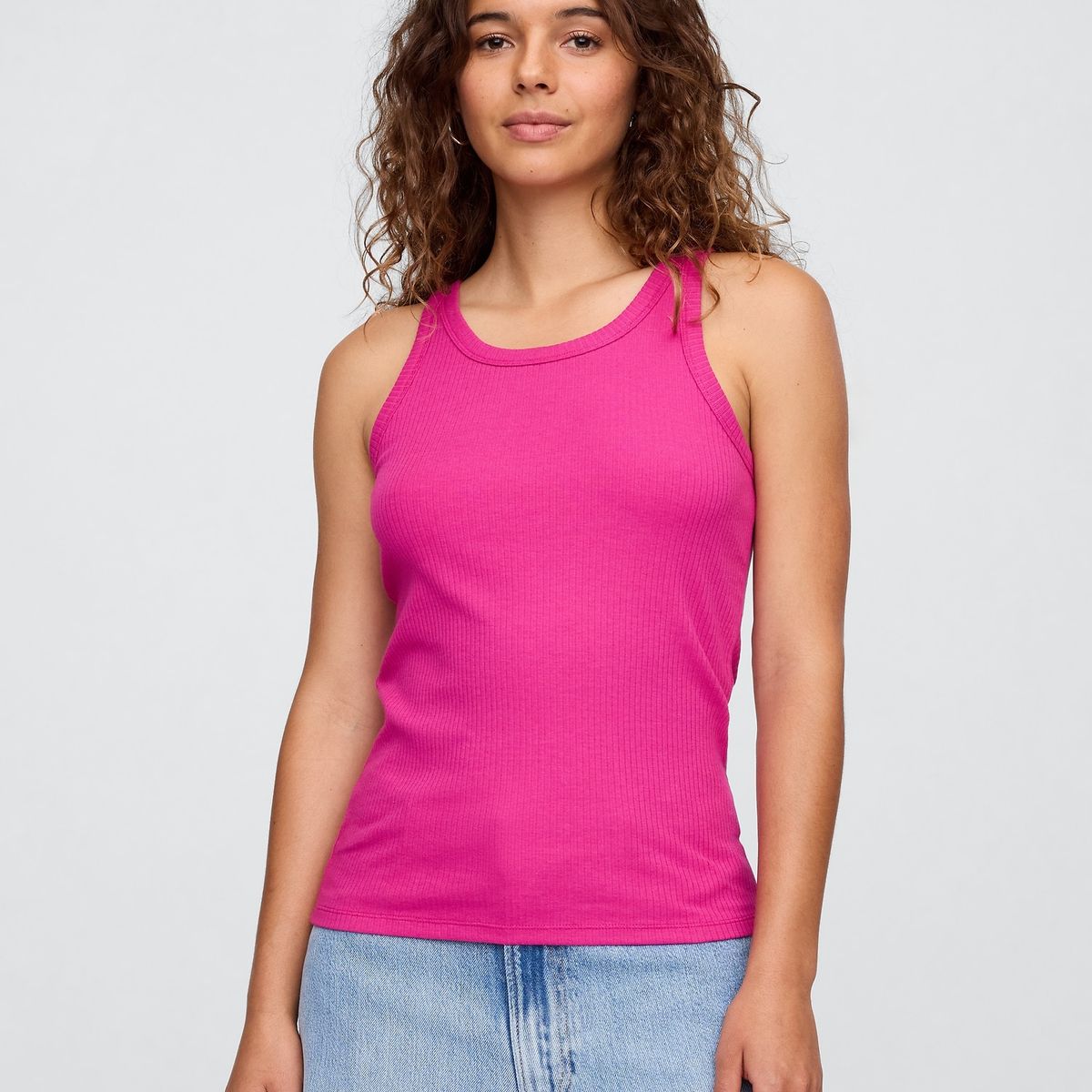 GAP - Polera Mujer High Neck 3 Sin Manga Rosado Gap