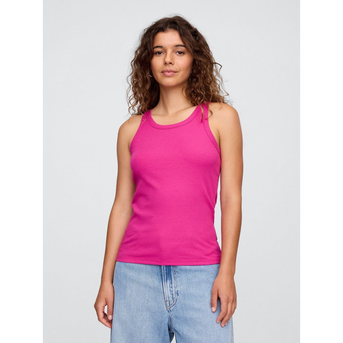 GAP - Polera Mujer High Neck 3 Sin Manga Rosado Gap