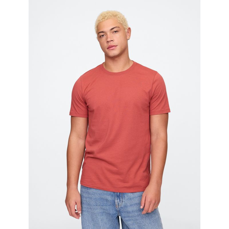 GAP - Polera Hombre Crewneck Lisa Manga Corta Rojo Gap