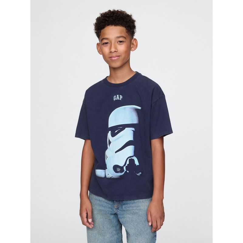 GAP - Polera Niño Logo Star Wars Manga Corta Azul Gap