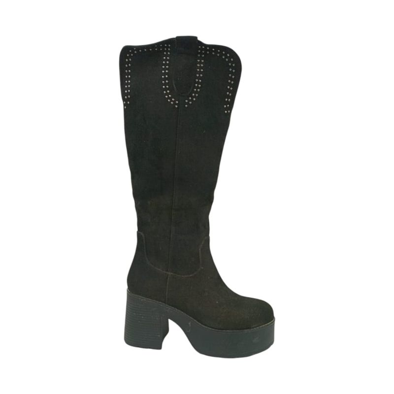 HERIEL - Bota Negra Plataforma Mujer